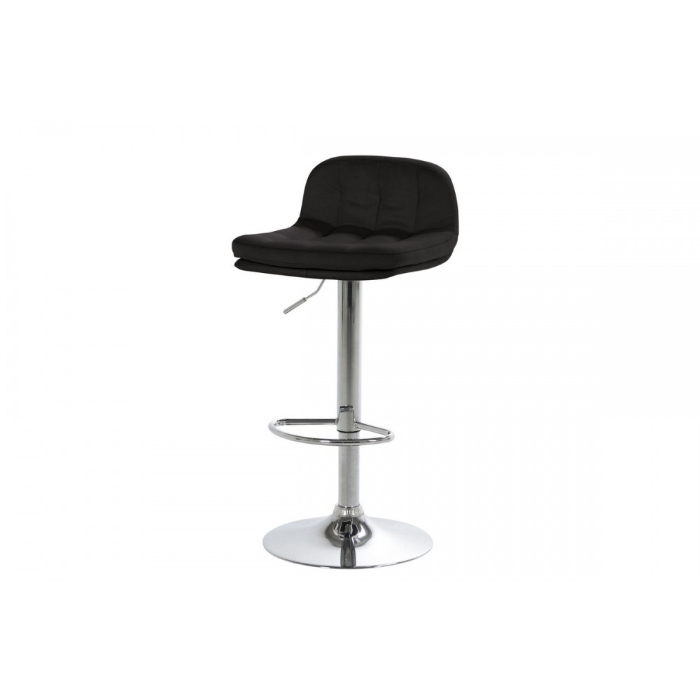 Tabouret design en simili cuir noir, HANOVRE Tabouret design en simili cuir noir, HANOVRE