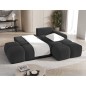 Canapé d'angle convertible en tissu bouclette anthracite 3-4 places, VITANO, angle DROIT