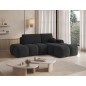 Canapé d'angle convertible en tissu bouclette anthracite 3-4 places, VITANO, angle DROIT