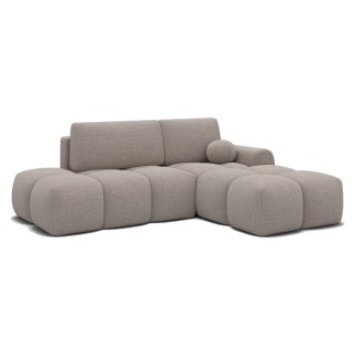 copie de Canapé d'angle convertible tissu bouclette beige 3-4 places, VITANO , angle DROIT