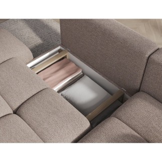 copie de Canapé d'angle convertible tissu bouclette beige 3-4 places, VITANO , angle DROIT