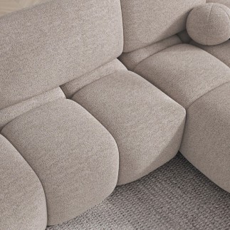 copie de Canapé d'angle convertible tissu bouclette beige 3-4 places, VITANO , angle DROIT