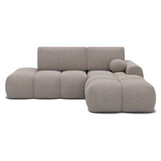 copie de Canapé d'angle convertible tissu bouclette beige 3-4 places, VITANO , angle DROIT