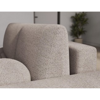 copie de Canapé d'angle convertible tissu bouclette beige 3-4 places, VITANO , angle DROIT