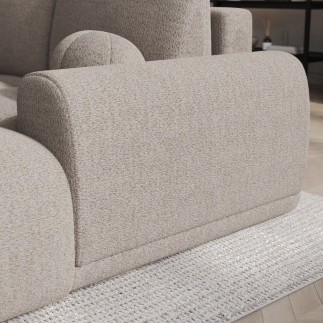 copie de Canapé d'angle convertible tissu bouclette beige 3-4 places, VITANO , angle DROIT