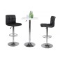 Lot de 2 tabourets design en simili cuir noir, HORACE Lot de 2 tabourets design en simili cuir noir, HORACE