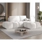 Canapé d'angle convertible en tissu bouclette blanc cassé 3-4 places, VITANO , angle droit Canapé d'angle convertible en tissu bouclette blanc cassé 3-4 places, VITANO , angle droit