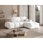 Canapé d'angle convertible en tissu bouclette blanc cassé 3-4 places, VITANO , angle droit Canapé d'angle convertible en tissu bouclette blanc cassé 3-4 places, VITANO , angle droit