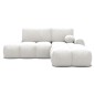 Canapé d'angle convertible en tissu bouclette blanc cassé 3-4 places, VITANO , angle droit Canapé d'angle convertible en tissu bouclette blanc cassé 3-4 places, VITANO , angle droit