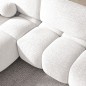 Canapé d'angle convertible en tissu bouclette blanc cassé 3-4 places, VITANO , angle droit Canapé d'angle convertible en tissu bouclette blanc cassé 3-4 places, VITANO , angle droit