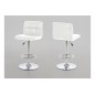 Lot de 2 tabourets design en simili cuir blanc, HORACE Lot de 2 tabourets design en simili cuir blanc, HORACE