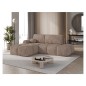 Canapé d'angle convertible en velours cottelé marron 3-4 places, VITANO , angle gauche Canapé d'angle convertible en velours cottelé marron 3-4 places, VITANO , angle gauche