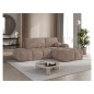 Canapé d'angle convertible en velours cottelé marron 3-4 places, VITANO , angle droit Canapé d'angle convertible en velours cottelé marron 3-4 places, VITANO , angle droit