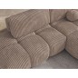 Canapé d'angle convertible en velours cottelé marron 3-4 places, VITANO , angle droit Canapé d'angle convertible en velours cottelé marron 3-4 places, VITANO , angle droit