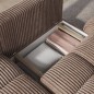 Canapé d'angle convertible en velours cottelé marron 3-4 places, VITANO , angle droit Canapé d'angle convertible en velours cottelé marron 3-4 places, VITANO , angle droit