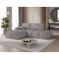 Canapé d'angle convertible en velours cottelé beige 3-4 places, VITANO , angle gauche Canapé d'angle convertible en velours cottelé beige 3-4 places, VITANO , angle gauche