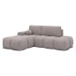Canapé d'angle convertible en velours cottelé beige 3-4 places, VITANO , angle gauche Canapé d'angle convertible en velours cottelé beige 3-4 places, VITANO , angle gauche