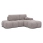 Canapé d'angle convertible en velours cottelé beige 3-4 places, VITANO , angle droit Canapé d'angle convertible en velours cottelé beige 3-4 places, VITANO , angle droit