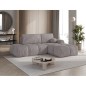 Canapé d'angle convertible en velours cottelé beige 3-4 places, VITANO , angle droit Canapé d'angle convertible en velours cottelé beige 3-4 places, VITANO , angle droit