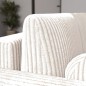 Canapé d'angle convertible en velours cottelé ivoire 3-4 places, VITANO , angle droit