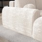 Canapé d'angle convertible en velours cottelé ivoire 3-4 places, VITANO , angle droit