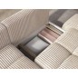 Canapé d'angle convertible en velours cottelé ivoire 3-4 places, VITANO , angle droit
