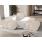 Canapé d'angle convertible en velours cottelé ivoire 3-4 places, VITANO , angle droit