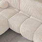 Canapé d'angle convertible en velours cottelé ivoire 3-4 places, VITANO , angle droit