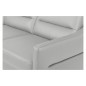 Canapé d'angle convertible en cuir italien luxe 5 places, FARZO, coffre, gris clair, angle gauche Canapé d'angle convertible en cuir italien luxe 5 places, FARZO, coffre, gris clair, angle gauche