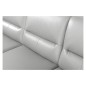 Canapé d'angle convertible en cuir italien luxe 5 places, FARZO, coffre, gris clair, angle droit Canapé d'angle convertible en cuir italien luxe 5 places, FARZO, coffre, gris clair, angle droit