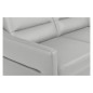 Canapé d'angle convertible en cuir italien luxe 5 places, FARZO, coffre, gris clair, angle droit Canapé d'angle convertible en cuir italien luxe 5 places, FARZO, coffre, gris clair, angle droit