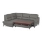 Canapé d'angle convertible en cuir italien luxe 5 places, FARZO, coffre, gris foncé, angle gauche Canapé d'angle convertible en cuir italien luxe 5 places, FARZO, coffre, gris foncé, angle gauche