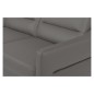 Canapé d'angle convertible en cuir italien luxe 5 places, FARZO, coffre, gris foncé, angle gauche Canapé d'angle convertible en cuir italien luxe 5 places, FARZO, coffre, gris foncé, angle gauche