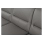 Canapé d'angle convertible en cuir italien luxe 5 places, FARZO, coffre, gris foncé, angle droit Canapé d'angle convertible en cuir italien luxe 5 places, FARZO, coffre, gris foncé, angle droit