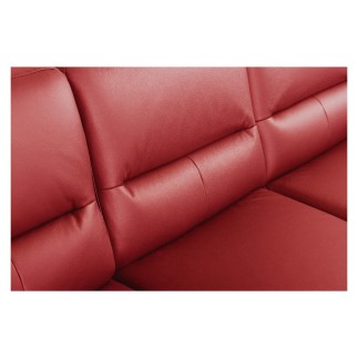Canapé d'angle convertible en cuir italien luxe 5 places, FARZO, coffre, rouge foncé, angle gauche