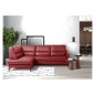Canapé d'angle convertible en cuir italien luxe 5 places, FARZO, coffre, rouge foncé, angle gauche Canapé d'angle convertible en cuir italien luxe 5 places, FARZO, coffre, rouge foncé, angle gauche