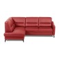 Canapé d'angle convertible en cuir italien luxe 5 places, FARZO, coffre, rouge foncé, angle gauche Canapé d'angle convertible en cuir italien luxe 5 places, FARZO, coffre, rouge foncé, angle gauche