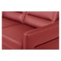 Canapé d'angle convertible en cuir italien luxe 5 places, FARZO, coffre, rouge foncé, angle gauche Canapé d'angle convertible en cuir italien luxe 5 places, FARZO, coffre, rouge foncé, angle gauche