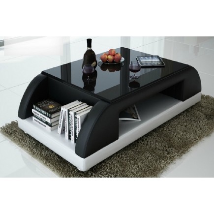Table basse design VALINA, noir et blanc