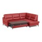 Canapé d'angle convertible en cuir italien luxe 5 places, FARZO, coffre, rouge foncé, angle droit Canapé d'angle convertible en cuir italien luxe 5 places, FARZO, coffre, rouge foncé, angle droit