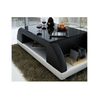 Table basse design VALINA, noir et blanc