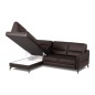 Canapé d'angle convertible en cuir italien luxe 5 places, FARZO, coffre, chocolat, angle gauche Canapé d'angle convertible en cuir italien luxe 5 places, FARZO, coffre, chocolat, angle gauche