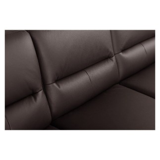 Canapé d'angle convertible en cuir italien luxe 5 places, FARZO, coffre, chocolat, angle gauche