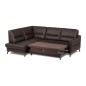 Canapé d'angle convertible en cuir italien luxe 5 places, FARZO, coffre, chocolat, angle gauche Canapé d'angle convertible en cuir italien luxe 5 places, FARZO, coffre, chocolat, angle gauche
