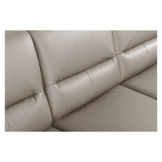 Canapé d'angle convertible en cuir italien luxe 5 places, FARZO, coffre, taupe, angle gauche