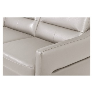 Canapé d'angle convertible en cuir italien luxe 5 places, FARZO, coffre, taupe, angle gauche