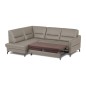 Canapé d'angle convertible en cuir italien luxe 5 places, FARZO, coffre, taupe, angle gauche Canapé d'angle convertible en cuir italien luxe 5 places, FARZO, coffre, taupe, angle gauche