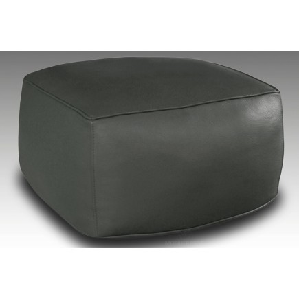 Grand pouf en cuir Magnum, gris foncé.