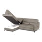 Canapé d'angle convertible en cuir italien luxe 5 places, FARZO, coffre, taupe, angle gauche Canapé d'angle convertible en cuir italien luxe 5 places, FARZO, coffre, taupe, angle gauche