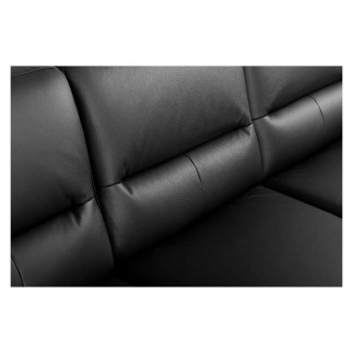 Canapé d'angle convertible en cuir italien luxe 5 places, FARZO, coffre, noir, angle gauche